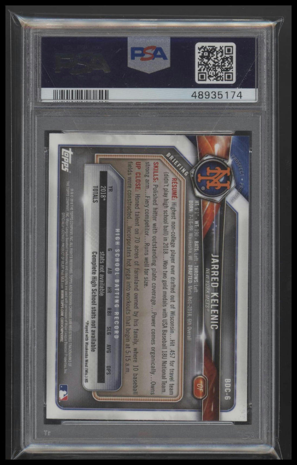 2018-bowman-draft-chrome-batting-asia-ref-jarred-kelenic-10-psa-bdc6