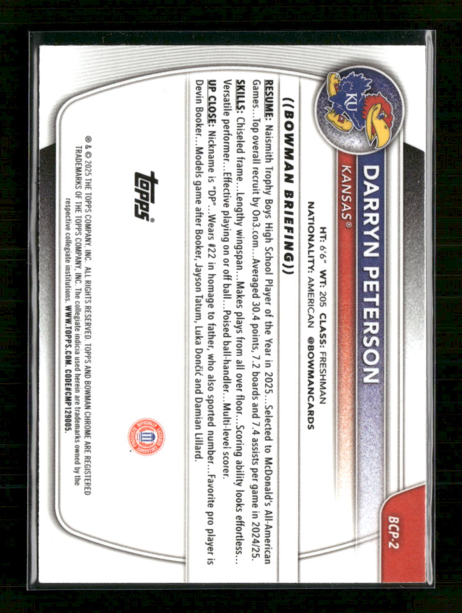 2025-26-bowman-chrome-prospects-reptilian-refractor-darryn-peterson-bcp-2