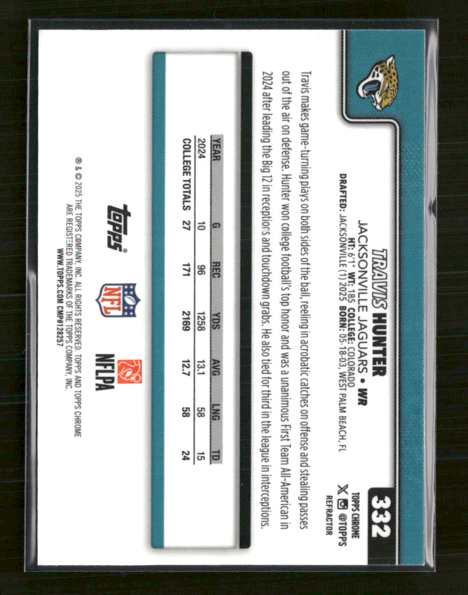 2025-topps-chrome-refractor-travis-hunter-rookie-332