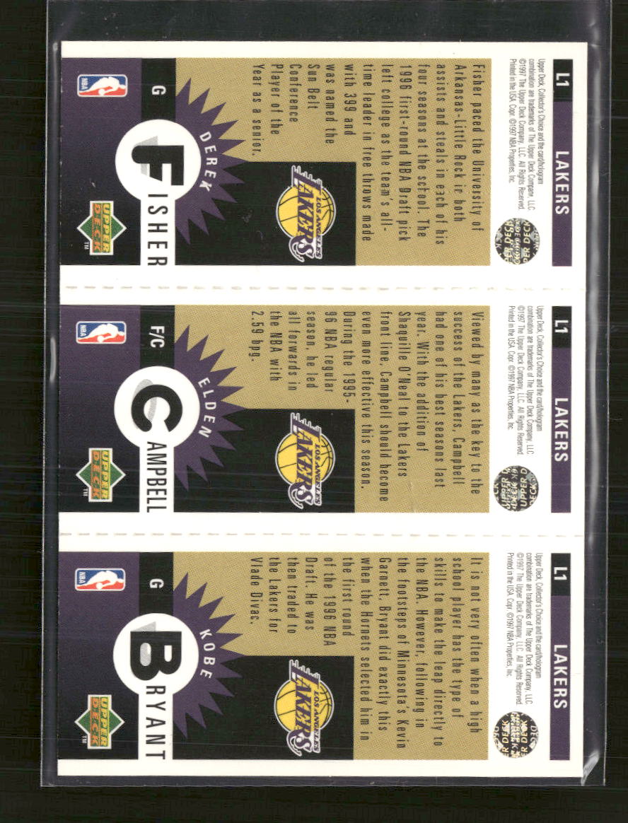1996-97-collectors-choice-lakers-k-bryant-e-campbell-d-fisher-l1