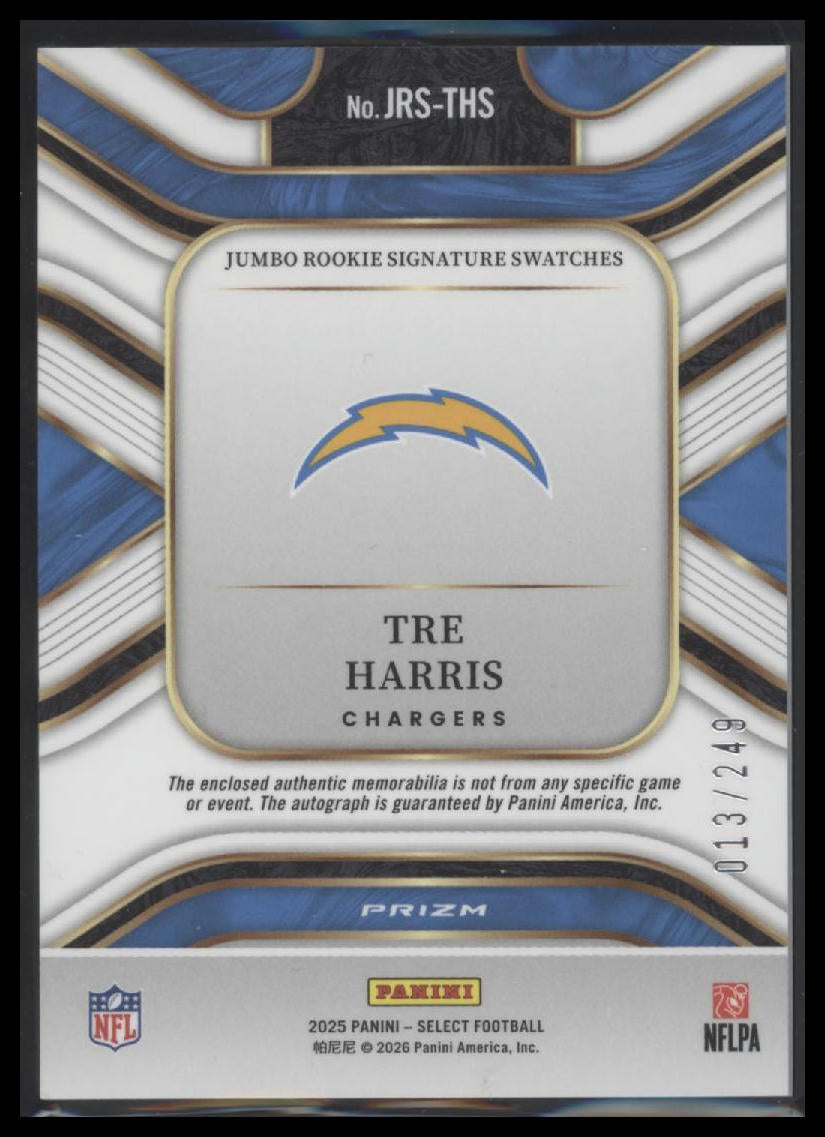 2025-panini-jumbo-rookie-auto-swatches-prizm-tre-harris-jrs-ths