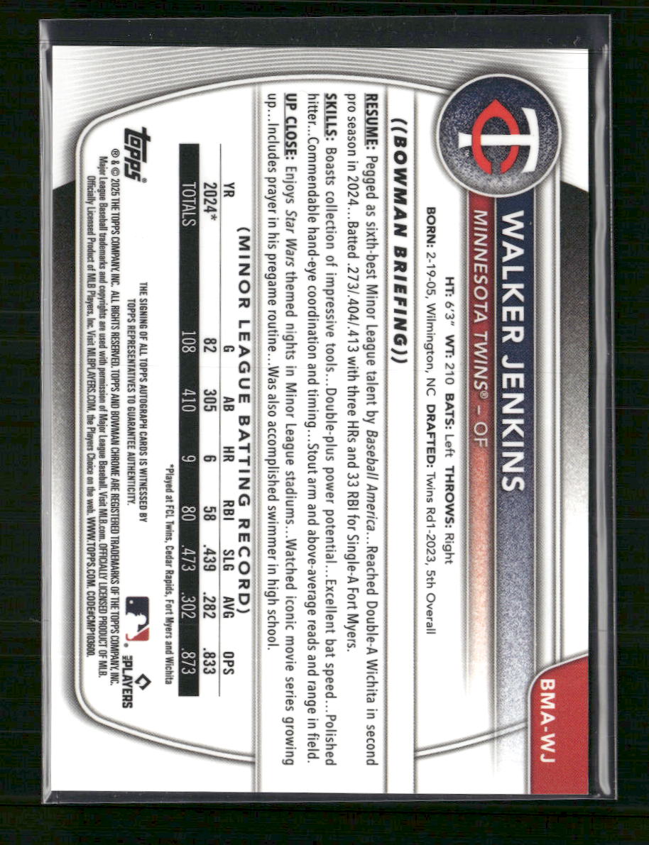 2025-bowman-chrome-prospect-auto-green-mojo-walker-jenkins-99-bma-wj