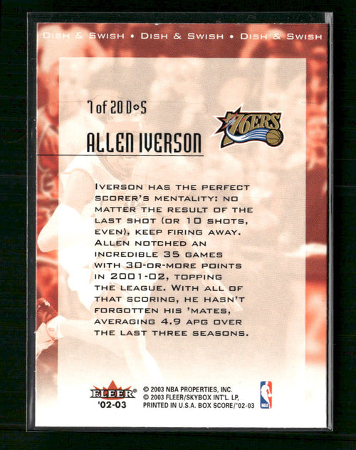 2002-03-fleer-box-score-dish-and-swish-allen-iverson-7-d-s