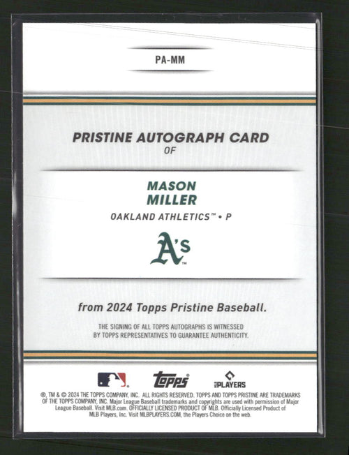 2024-topps-pristine-mason-miller-auto-pa-mm