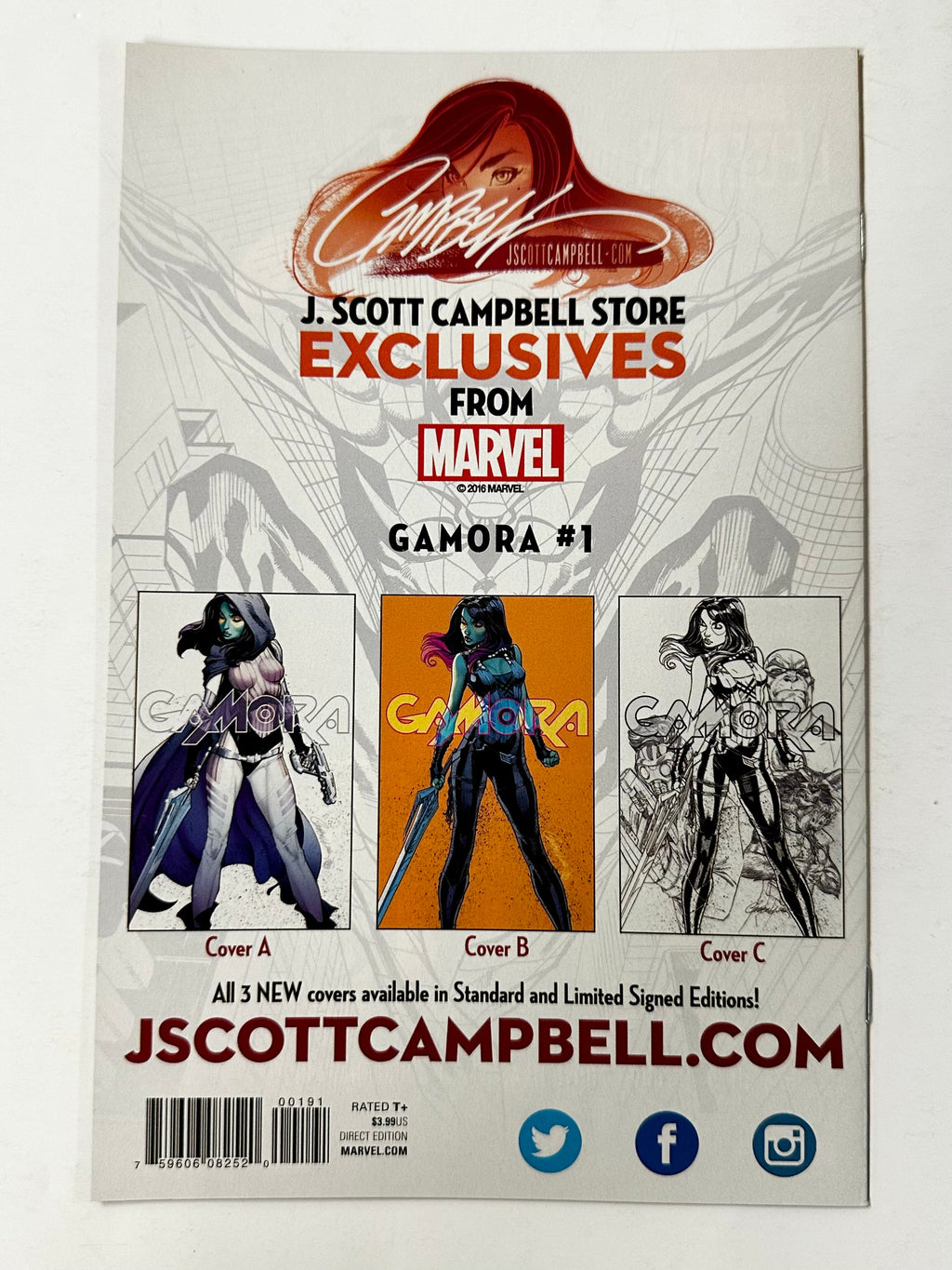 Gamora #1 J Scott Campbell Color Exclusive Variant B (Marvel Comics 2017)