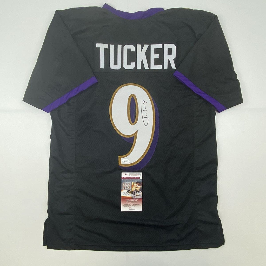 autographed-signed-justin-tucker-baltimore-black-football-jersey-jsa-coa