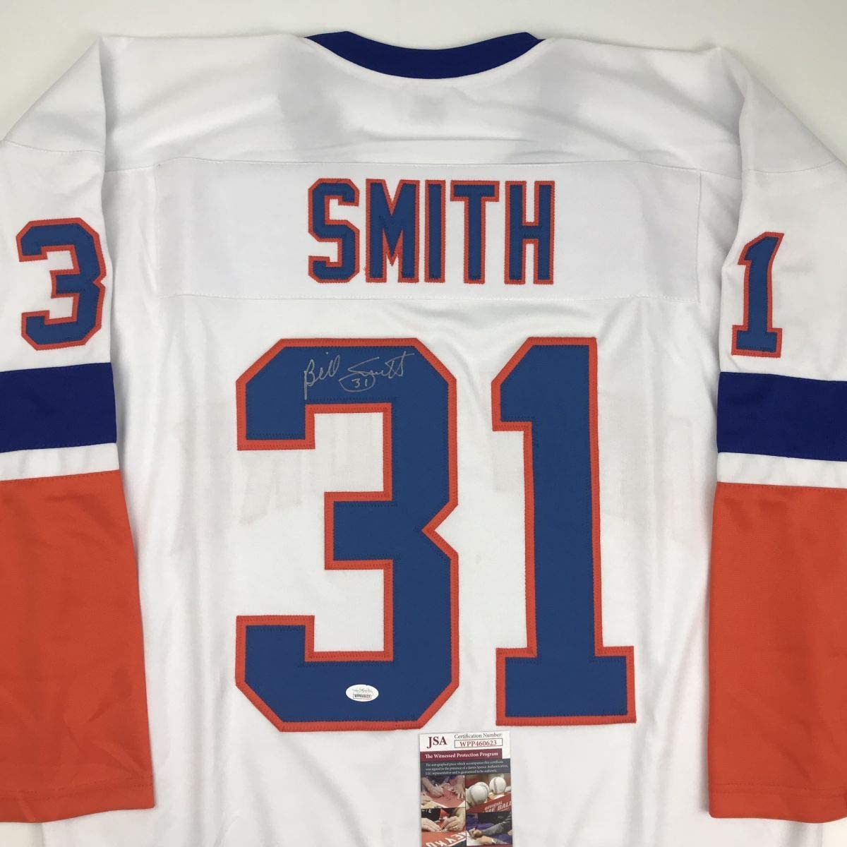 autographed-signed-billy-smith-new-york-white-hockey-jersey-jsa-coa