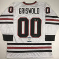 autographed-signed-chevy-chase-clark-griswold-christmas-vacation-movie-chicago-white-hockey-jersey-beckett-bas-coa