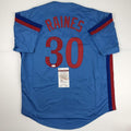 autographed-signed-tim-raines-montreal-blue-baseball-jersey-jsa-coa