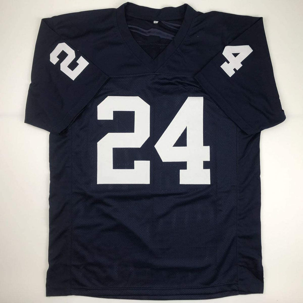 autographed-signed-miles-sanders-penn-state-blue-college-football-jersey-jsa-coa