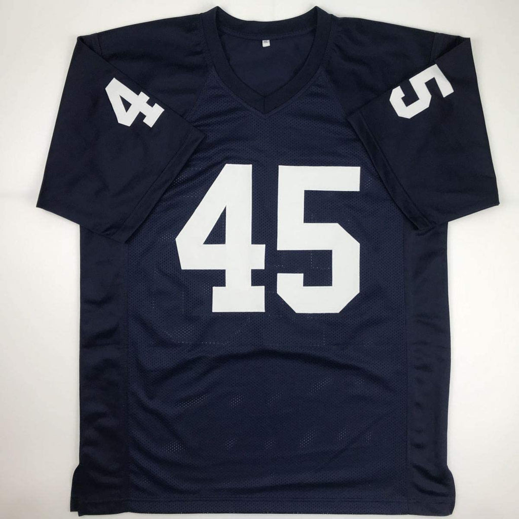 autographed-signed-rudy-ruettiger-notre-dame-blue-rudy-college-football-jersey-jsa-coa