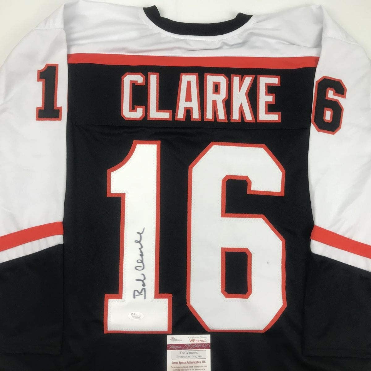 autographed-signed-bob-bobby-clarke-philadelphia-black-hockey-jersey-jsa-coa