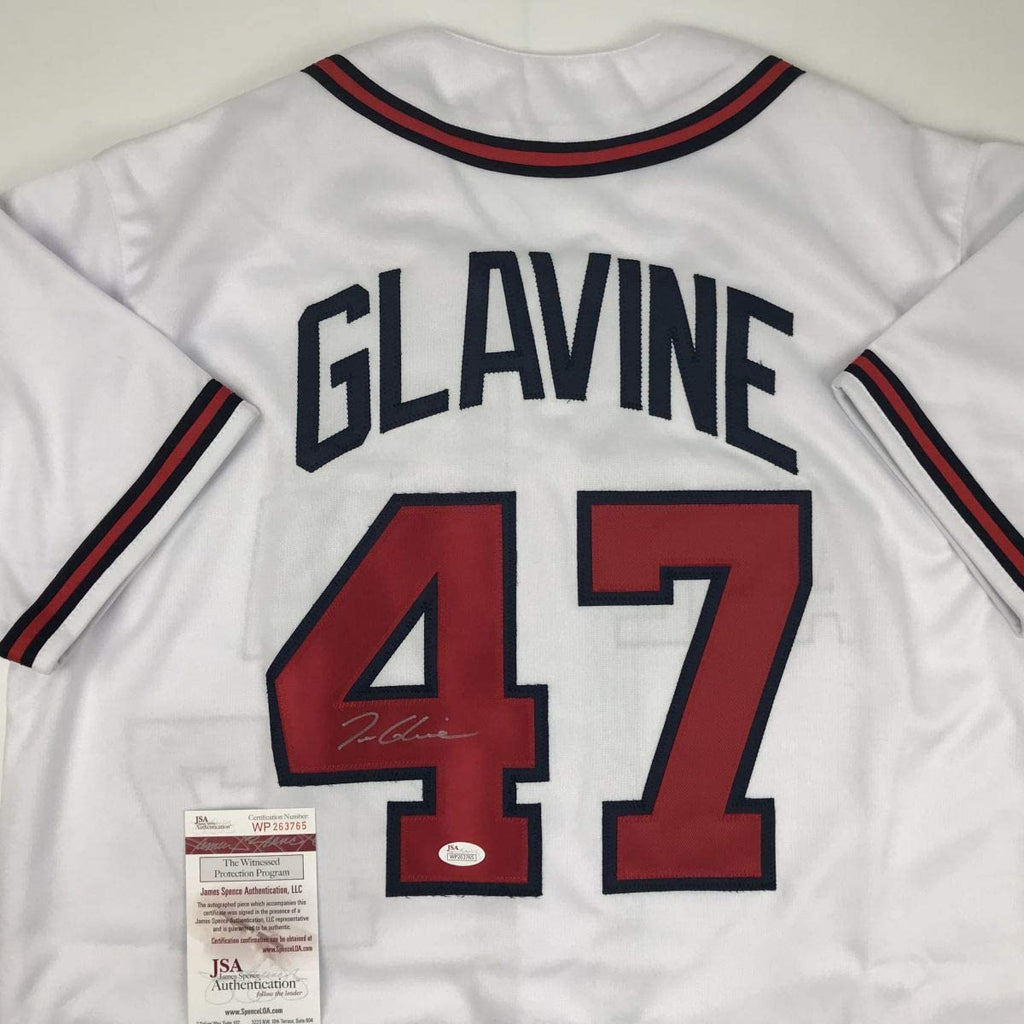 autographed-signed-tom-glavine-atlanta-white-baseball-jersey-jsa-coa