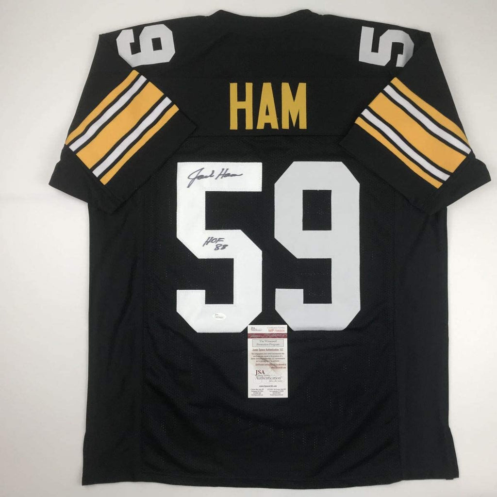 autographed-signed-jack-ham-hof-88-pittsburgh-black-football-jersey-jsa-coa