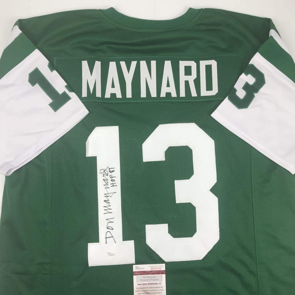 autographed-signed-don-maynard-hof-87-new-york-green-football-jersey-jsa-coa