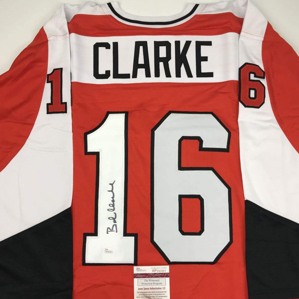 autographed-signed-bob-bobby-clarke-philadelphia-orange-hockey-jersey-jsa-coa