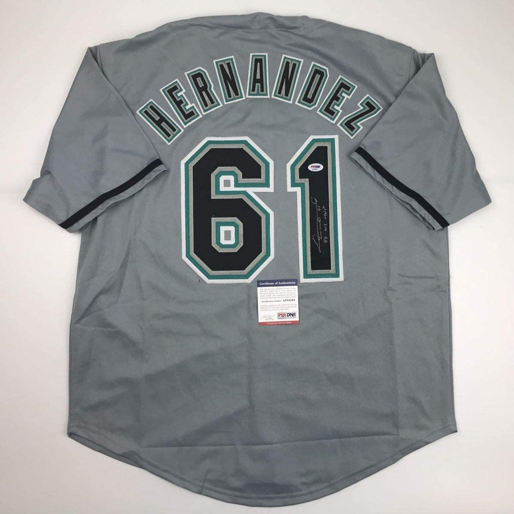 autographed-signed-livan-hernandez-97-ws-mvp-florida-grey-baseball-jersey-psa-dna-coa