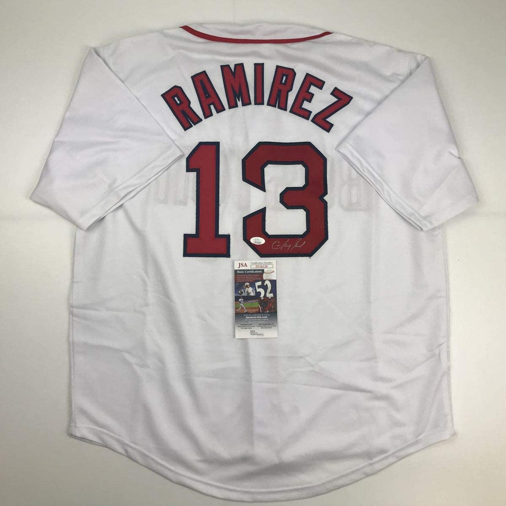 autographed-signed-hanley-ramirez-boston-white-baseball-jersey-jsa-coa
