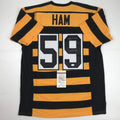 autographed-signed-jack-ham-hof-88-pittsburgh-bumble-bee-football-jersey-jsa-coa