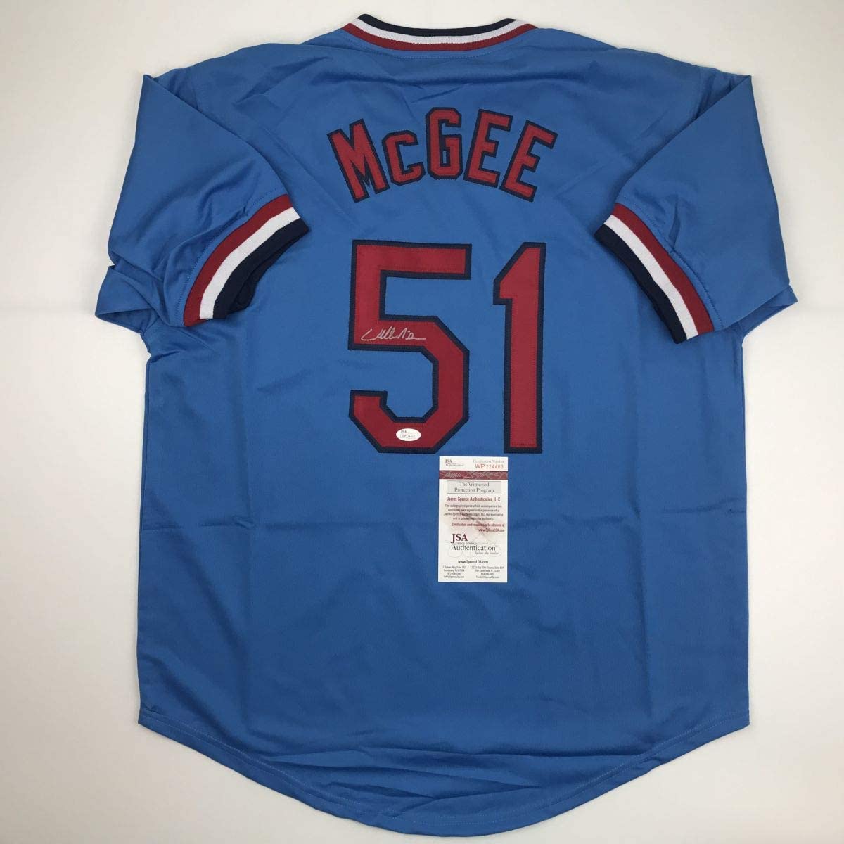 autographed-signed-willie-mcgee-st-louis-blue-baseball-jersey-jsa-coa