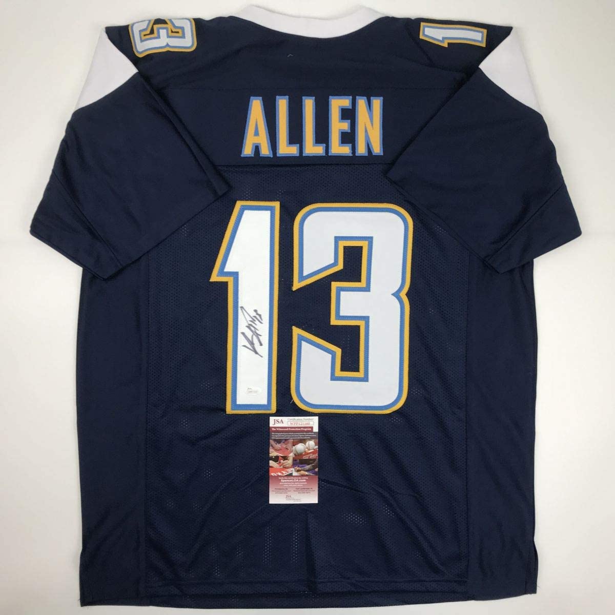 autographed-signed-keenan-allen-los-angeles-la-dark-blue-football-jersey-jsa-coa
