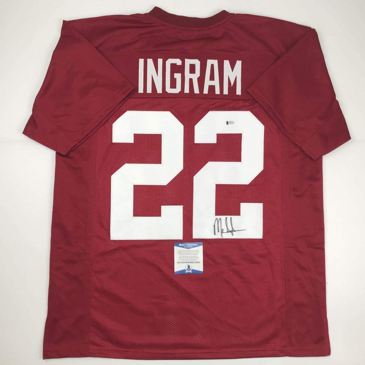autographed-signed-mark-ingram-alabama-red-college-football-jersey-beckett-bas-coa