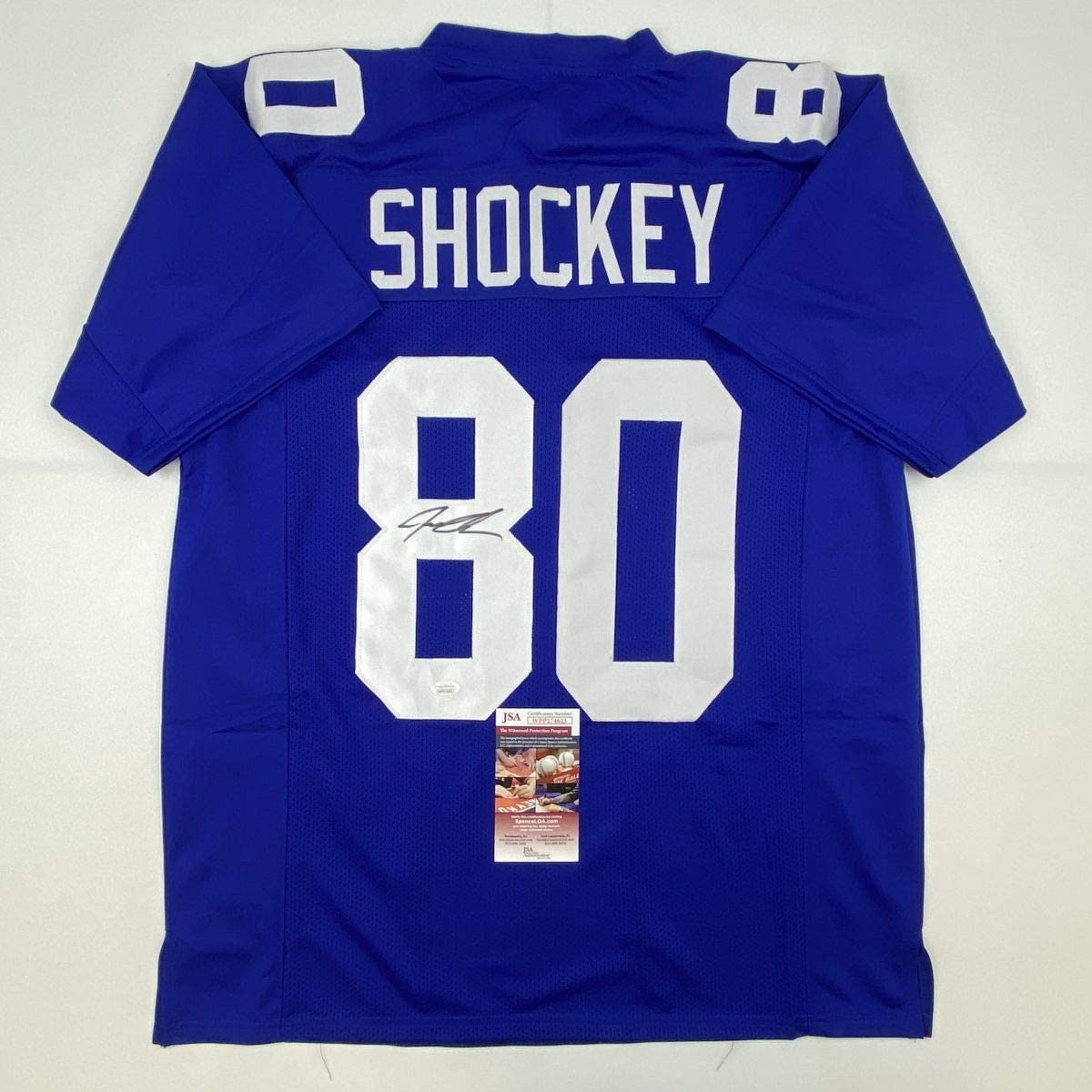autographed-signed-jeremy-shockey-new-york-blue-football-jersey-jsa-coa