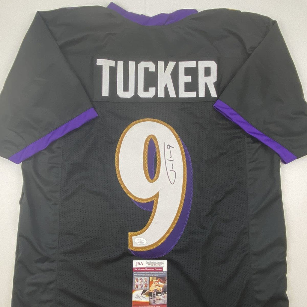 autographed-signed-justin-tucker-baltimore-black-football-jersey-jsa-coa