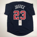 autographed-signed-david-justice-atlanta-blue-baseball-jersey-jsa-coa