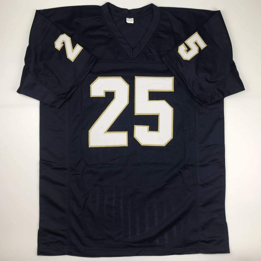 autographed-signed-raghib-ismail-rocket-notre-dame-blue-college-football-jersey-jsa-coa