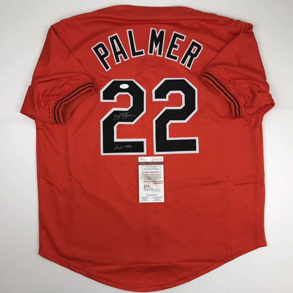 autographed-signed-jim-palmer-hof-1990-baltimore-orange-baseball-jersey-jsa-coa