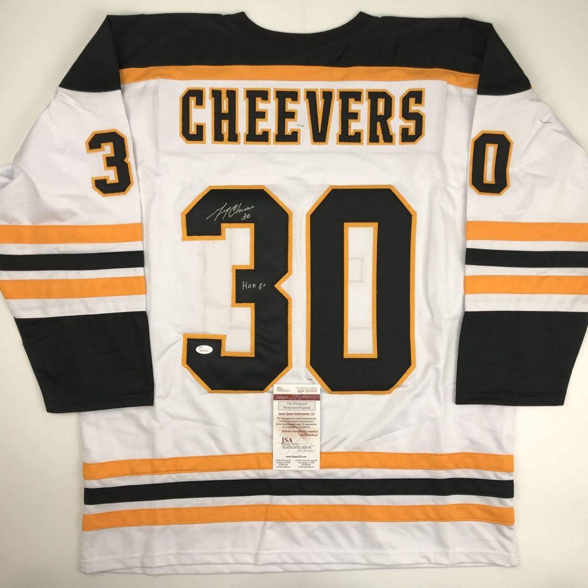 autographed-signed-gerry-cheevers-hof-85-boston-white-hockey-jersey-jsa-coa