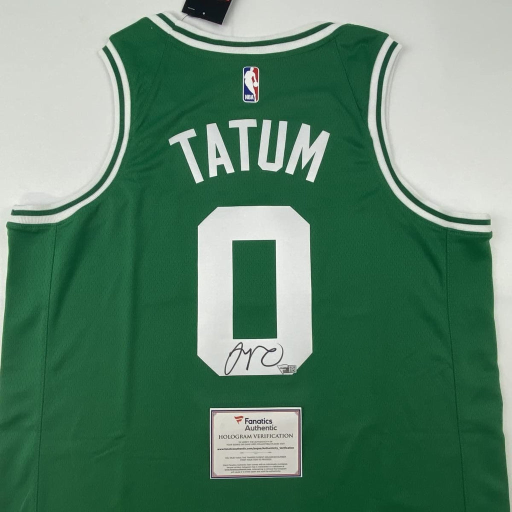 autographed-signed-jayson-tatum-boston-celtics-green-basketball-jersey-fanatics-coa