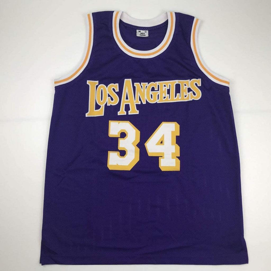 autographed-signed-shaquille-shaq-oneal-los-angeles-la-purple-basketball-jersey-beckett-bas-coa