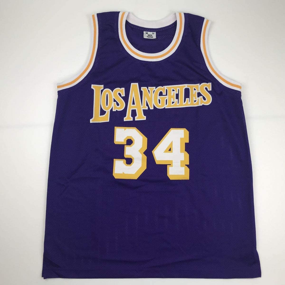 autographed-signed-shaquille-shaq-oneal-los-angeles-la-purple-basketball-jersey-beckett-bas-coa