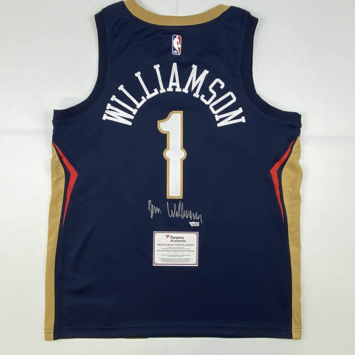 autographed-signed-zion-williamson-new-orleans-pelicans-blue-swingman-nike-basketball-jersey-fanatics-coa