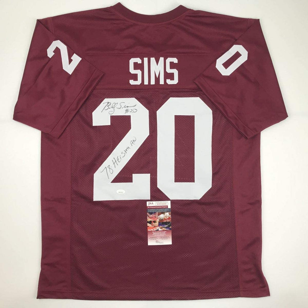 autographed-signed-billy-sims-78-heisman-oklahoma-maroon-college-football-jersey-jsa-coa