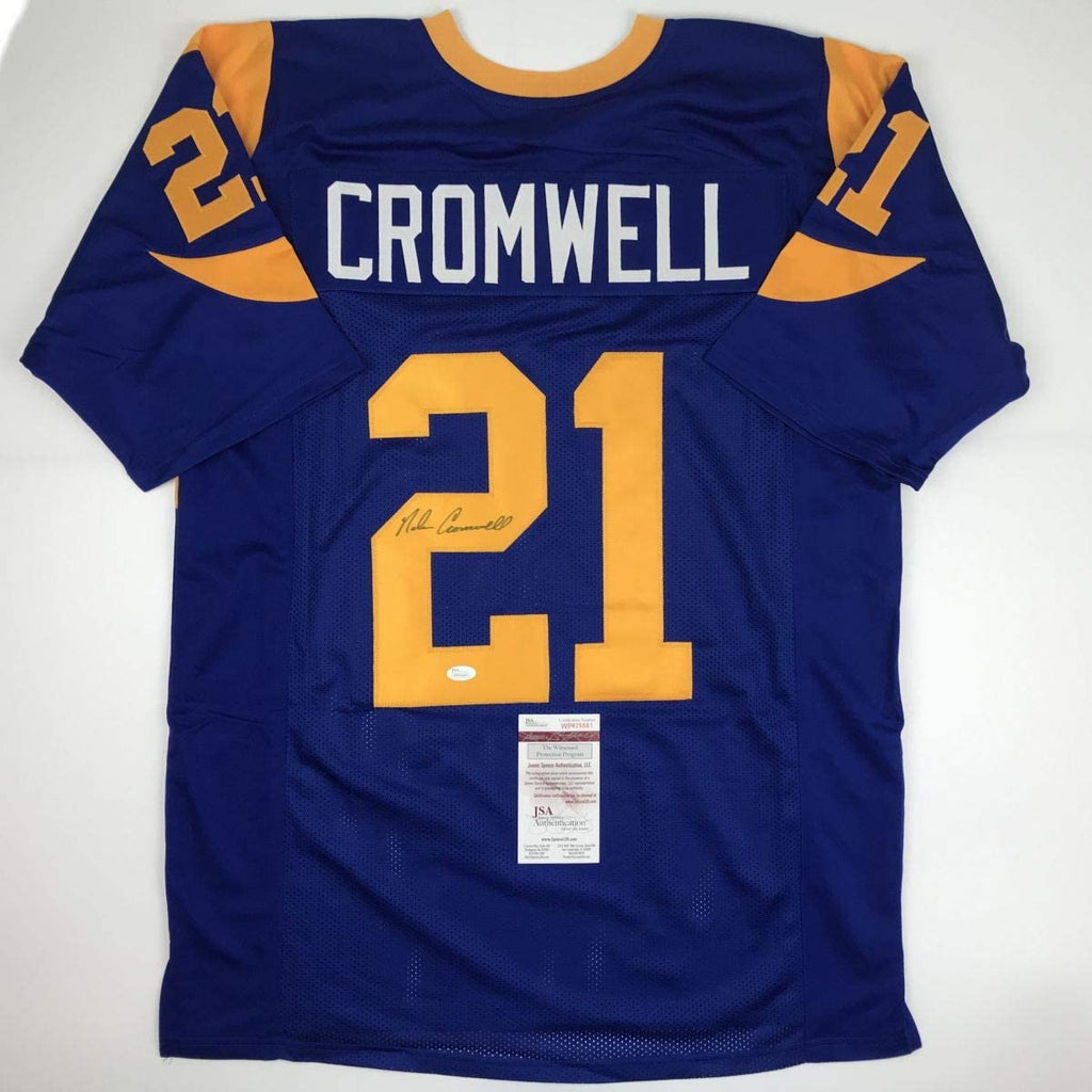 autographed-signed-nolan-cromwell-los-angeles-la-blue-football-jersey-jsa-coa