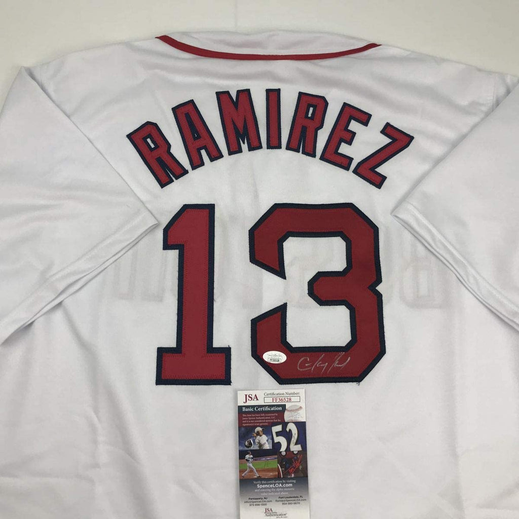 autographed-signed-hanley-ramirez-boston-white-baseball-jersey-jsa-coa