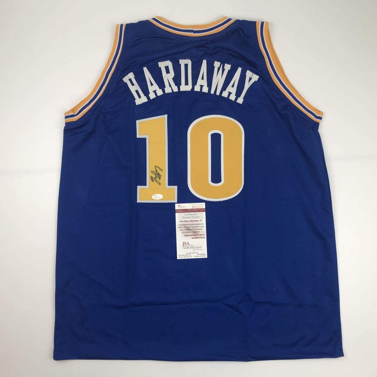 autographed-signed-tim-hardaway-golden-state-blue-basketball-jersey-jsa-coa