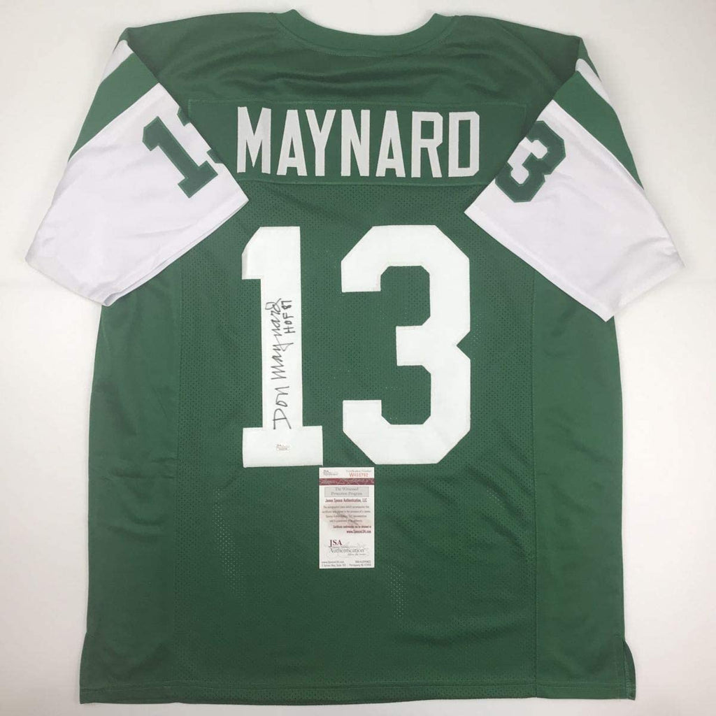 autographed-signed-don-maynard-hof-87-new-york-green-football-jersey-jsa-coa