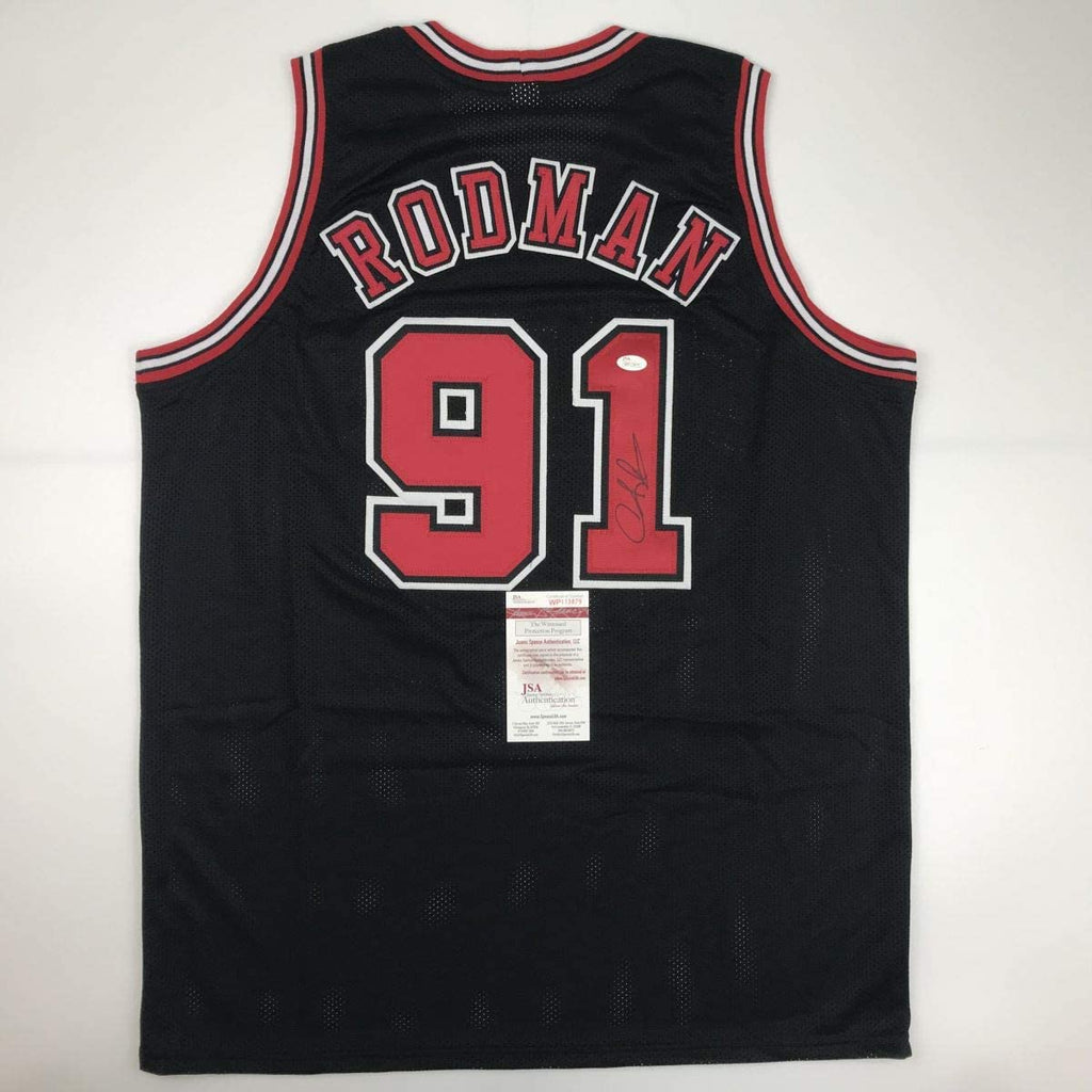 autographed-signed-dennis-rodman-chicago-black-basketball-jersey-jsa-coa