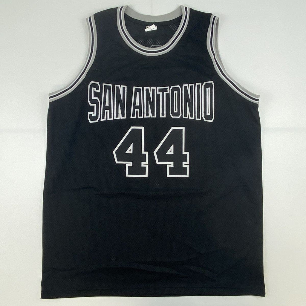 autographed-signed-george-gervin-san-antonio-black-basketball-jersey-beckett-bas-coa