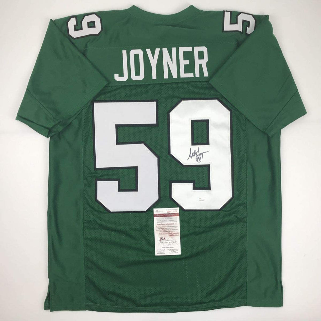 autographed-signed-seth-joyner-philadelphia-green-football-jersey-jsa-coa
