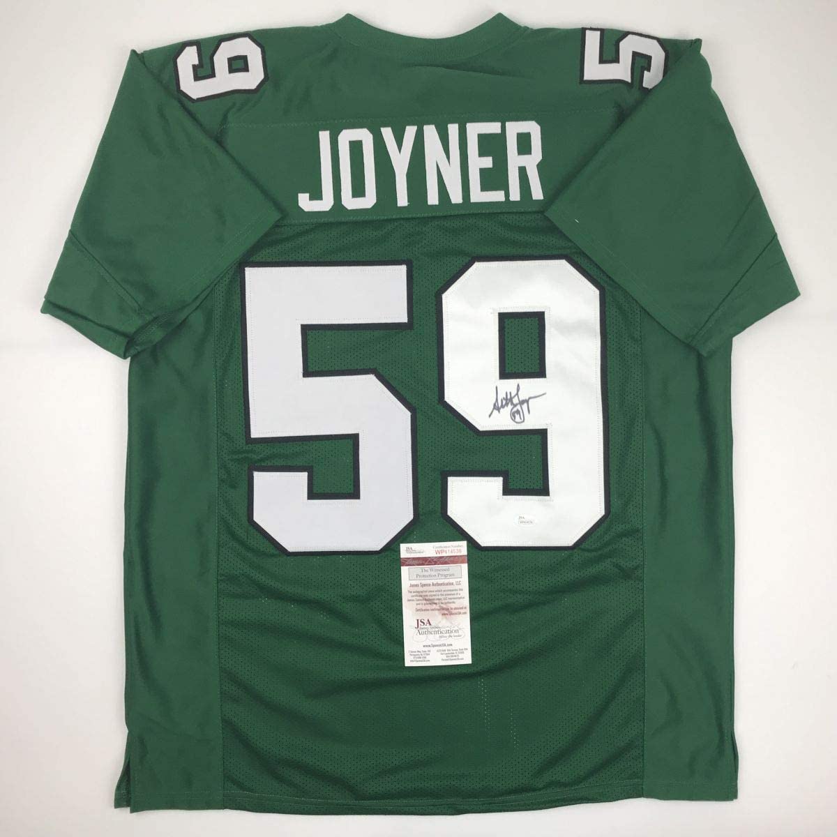 autographed-signed-seth-joyner-philadelphia-green-football-jersey-jsa-coa