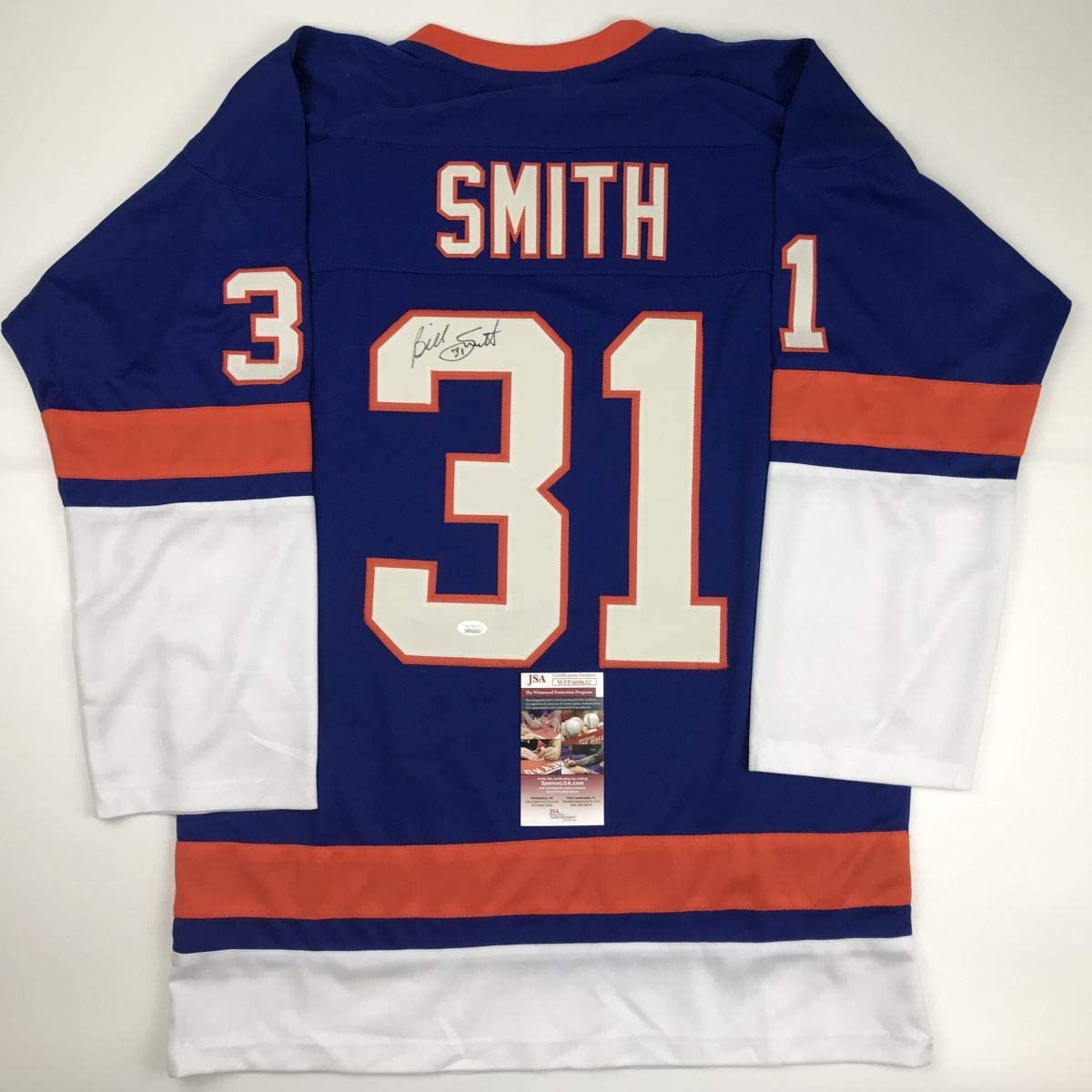autographed-signed-billy-smith-new-york-blue-hockey-jersey-jsa-coa