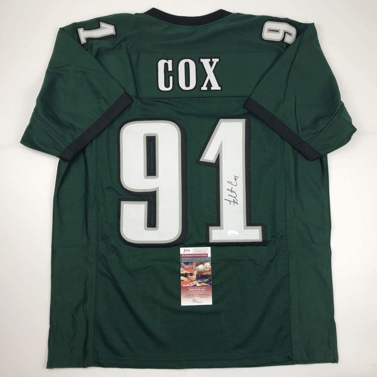 autographed-signed-fletcher-cox-philadelphia-green-football-jersey-jsa-coa