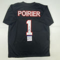autographed-signed-dustin-poirier-ufc-mma-black-ultimate-fighting-jersey-shirt-psa-dna-coa