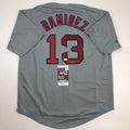 autographed-signed-hanley-ramirez-boston-grey-baseball-jersey-jsa-coa