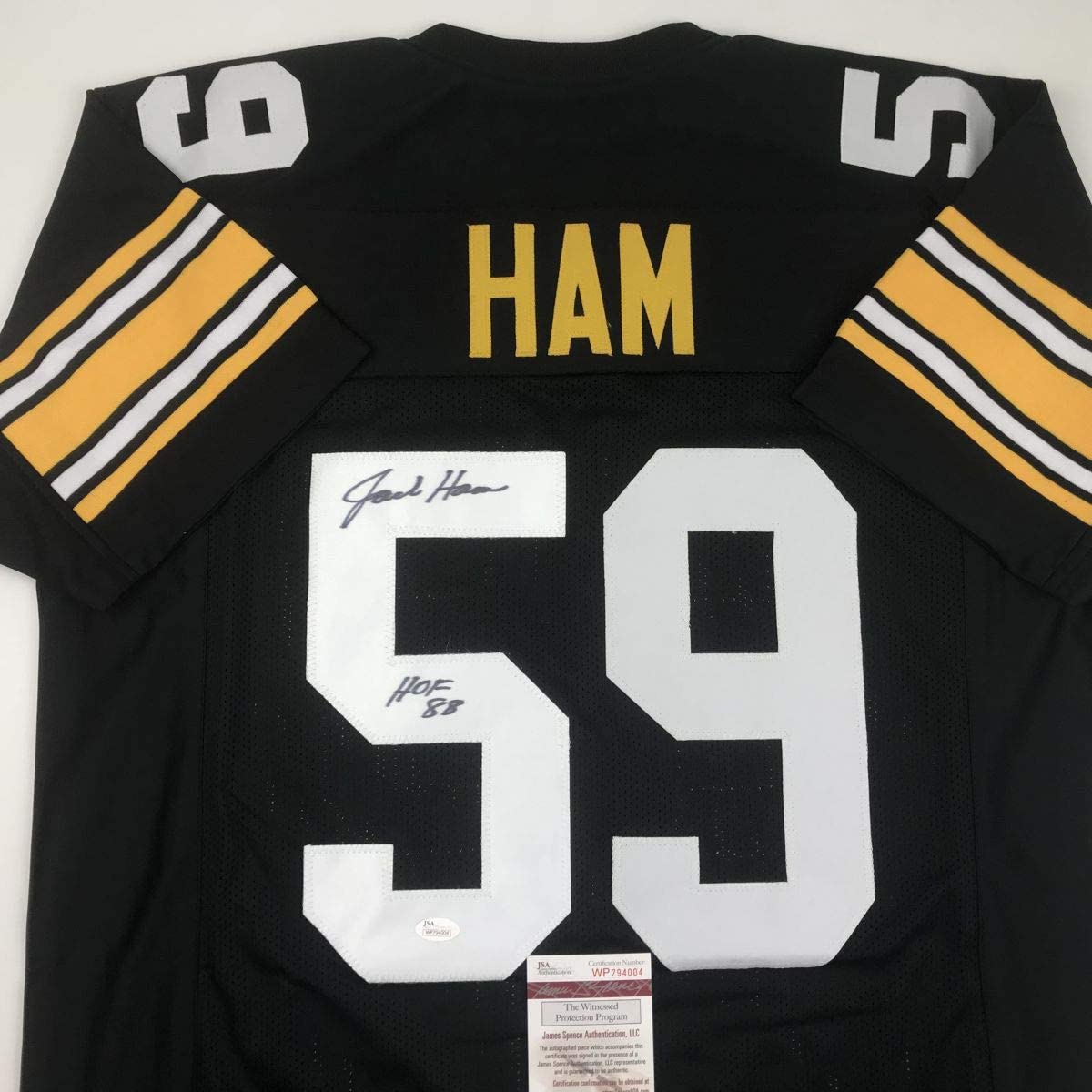 autographed-signed-jack-ham-hof-88-pittsburgh-black-football-jersey-jsa-coa